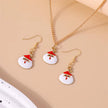 Fashion Christmas Necklace Earrings Jewelry Set for Women Christmas Tree Hat Deer Necklace Girls Party Festival Jewelry Gifts