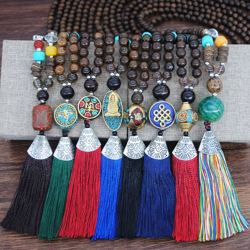 Bohemia Long Necklace Women Long Chain Sweater Chain Ethnic Tassel Necklaces Bijoux Femme Colar Clothing Jewelry Wholesale Bff