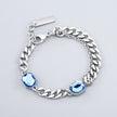 Blue & Black Crystal Titanium Steel Bracelet