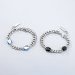 Blue & Black Crystal Titanium Steel Bracelet