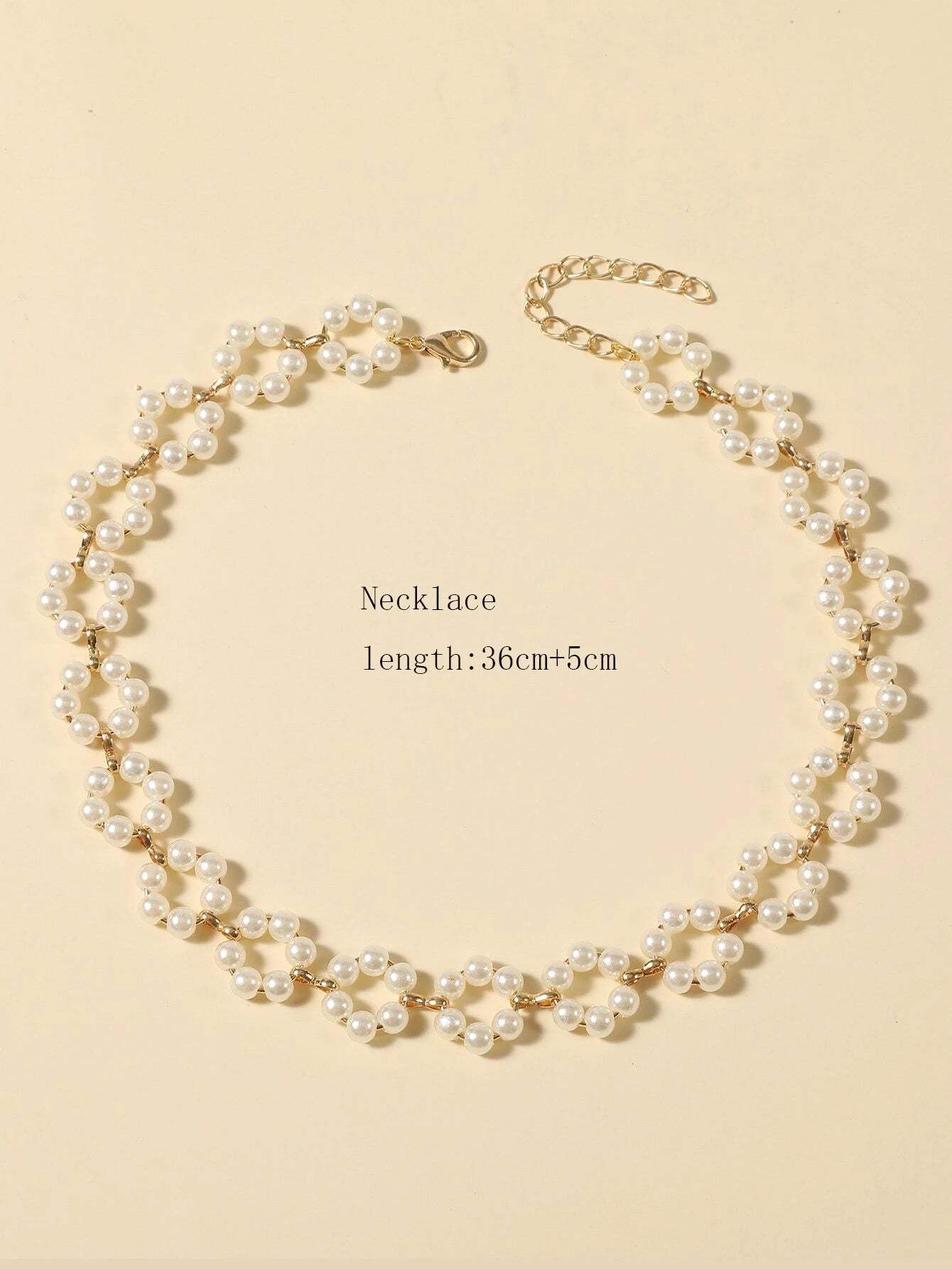 Faux Pearl Beaded Flower Decor Necklace Valentines,Mom,Mother,Mother'S Day,Gift