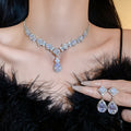 Zircon Diamond Teardrop Jewelry Set