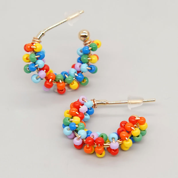 Copper Wire Winding round Women'S Earrings Small Earrings