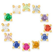 18K Gold Plated 925 Silver Birthstone Stud Earrings - Mini Colored Zircon