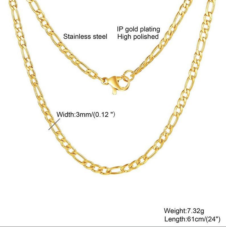 Gold Stainless Steel Chain Necklace