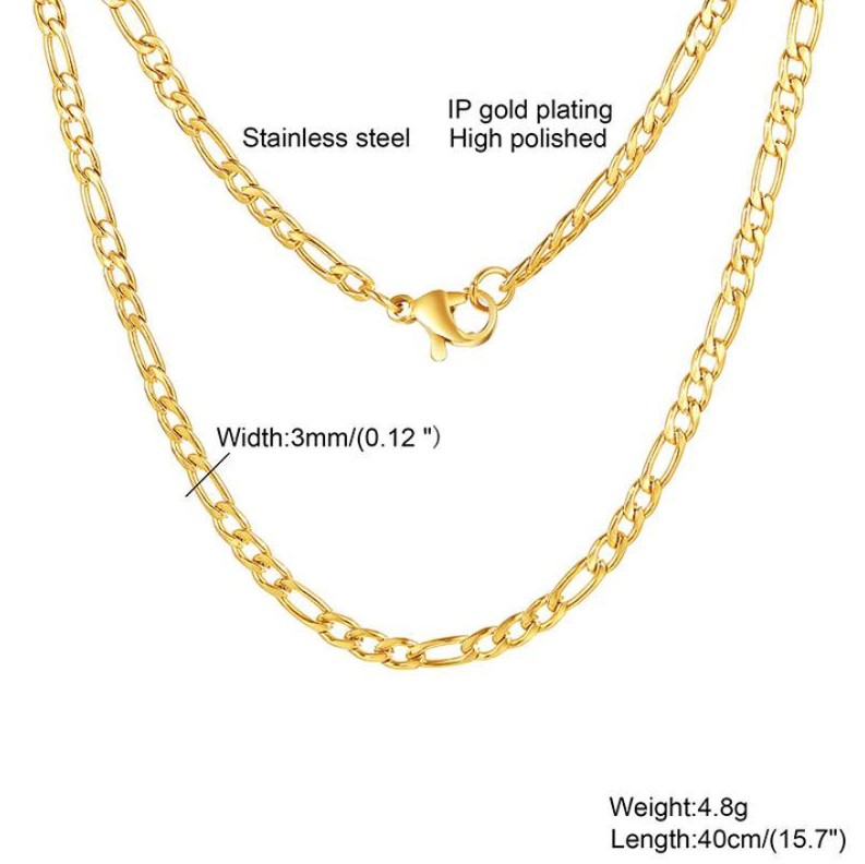Gold Stainless Steel Chain Necklace