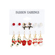 Fashion Cartoon Christmas Earring Set Female Snowflake Tree Snowman Bell Earring Fashion Christmas Ball Earring Jewelry Gifts