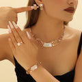Gold Alloy Jewelry Set - 4-Piece Collection