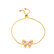 Pink Crystal Hollow Butterfly Bracelet