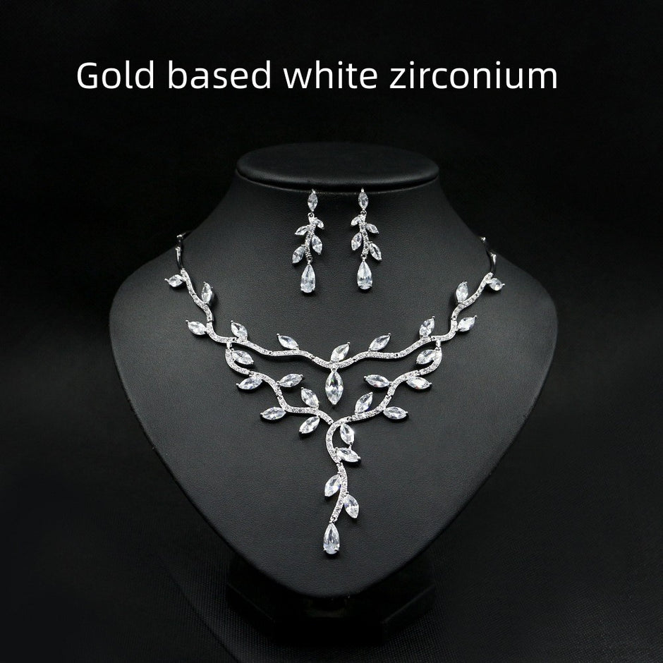 Zircon Necklace Bride Set in Europe and America