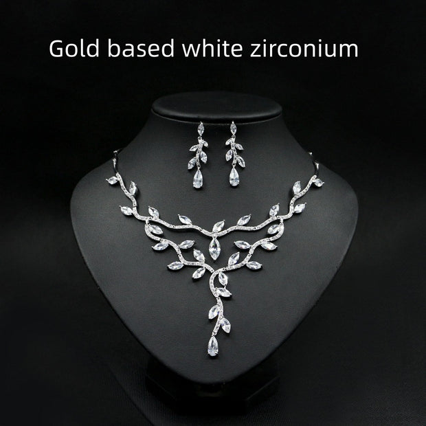 Zircon Necklace Bride Set in Europe and America