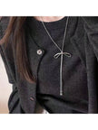 1Pc Geometric Charm Y Lariat Necklace, Stainless Steel Jewelry