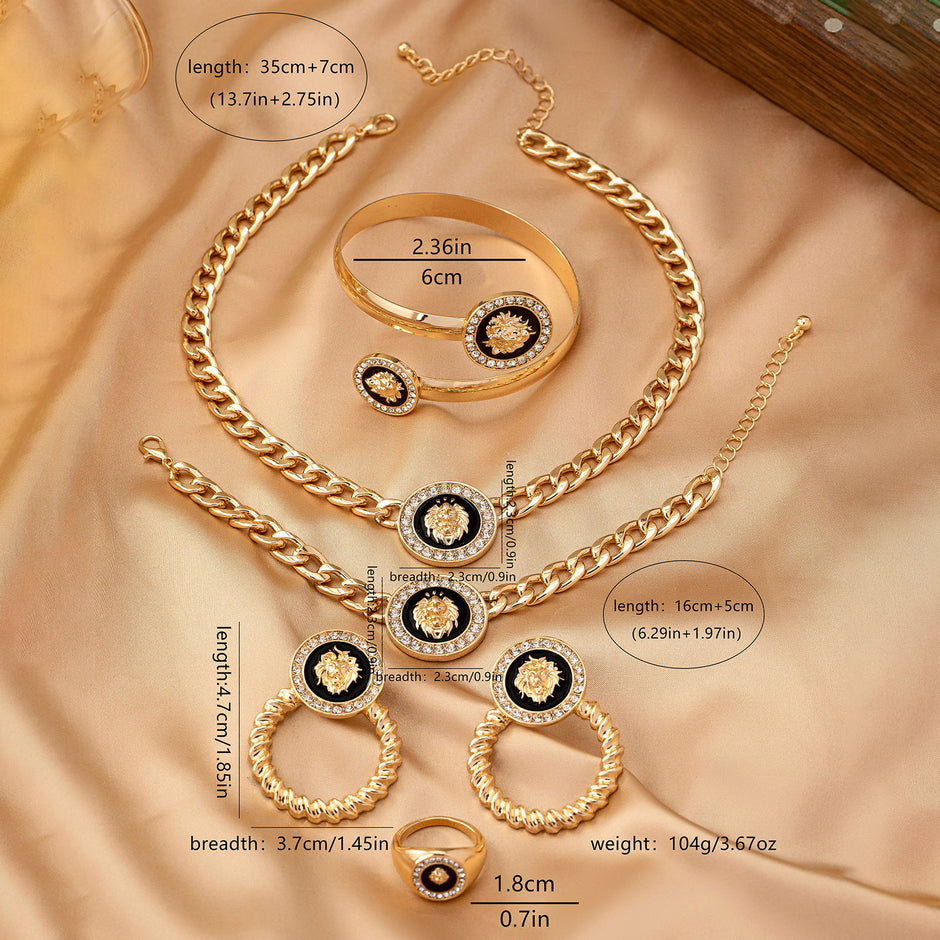 Lion's Head Statement Jewelry Set