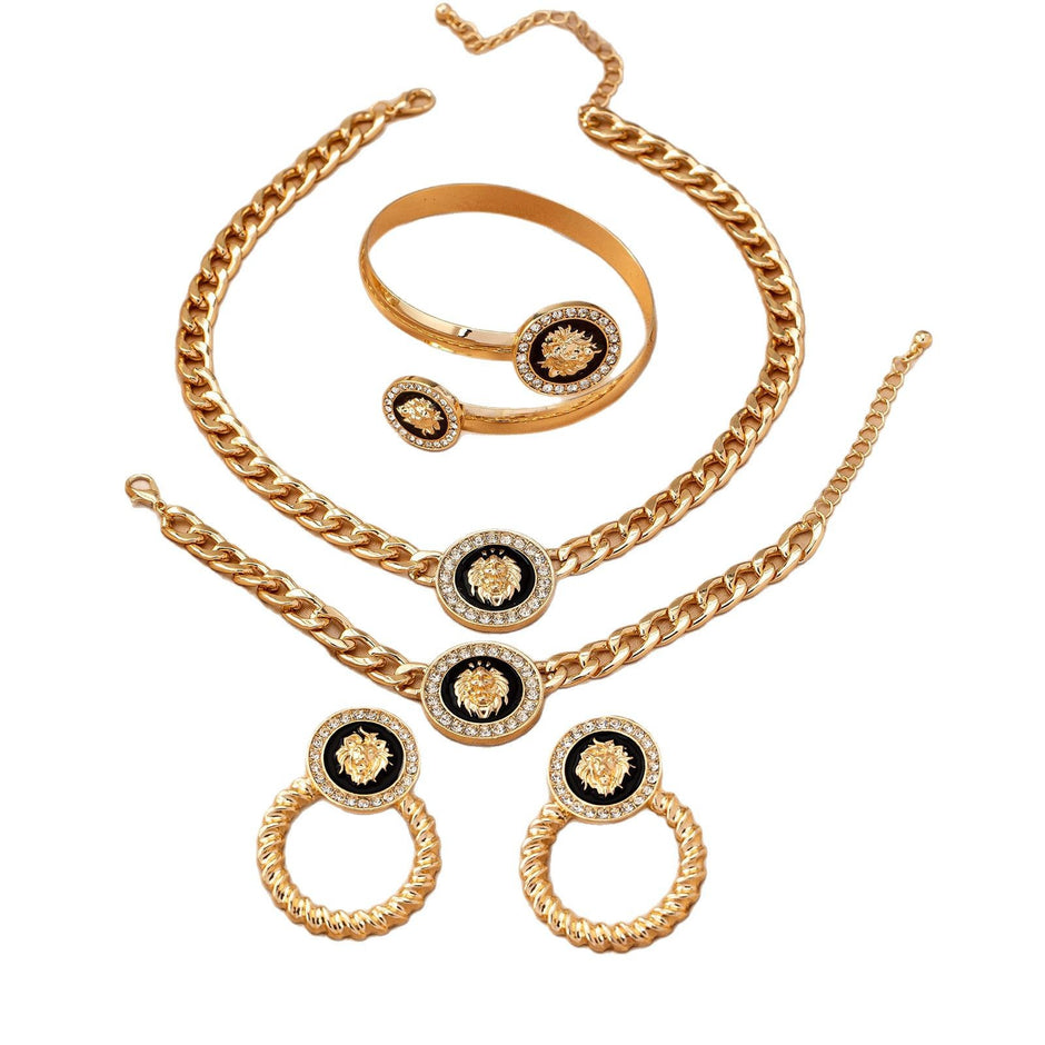 Lion's Head Statement Jewelry Set