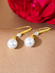 1Pair White Faux Pearl Drop Dangle Earrings for Women Girls Exquisite Daily Jewelry Elegant Wedding Holiday Gift