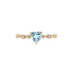 Sky Blue Glass Heart Ring