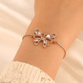 Pink Crystal Hollow Butterfly Bracelet