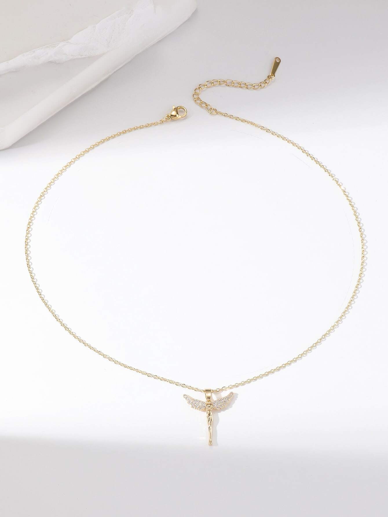 1Pc Classic & Delicate Lucky Goddess Angel Pendant Women'S Clavicle Necklace Decoration Gift