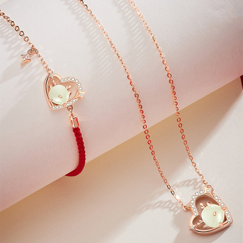 Dragon Year Necklace Women'S Sterling Silver Ornament