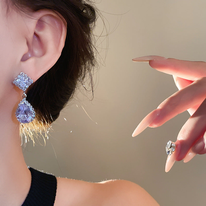 Zircon Diamond Teardrop Jewelry Set