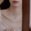 Aquamarine & Freshwater Pearl Crown Necklace