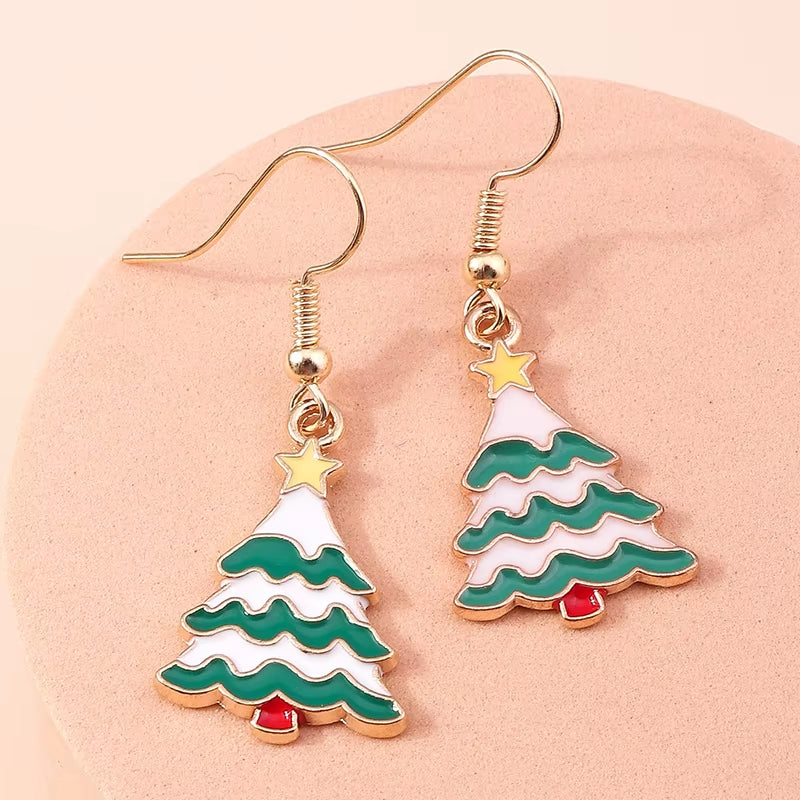 Cute Colorful Christmas Tree Drop Earrings for Women Festival Christmas Dangle Earrings Girls Party Jewelry Gifts