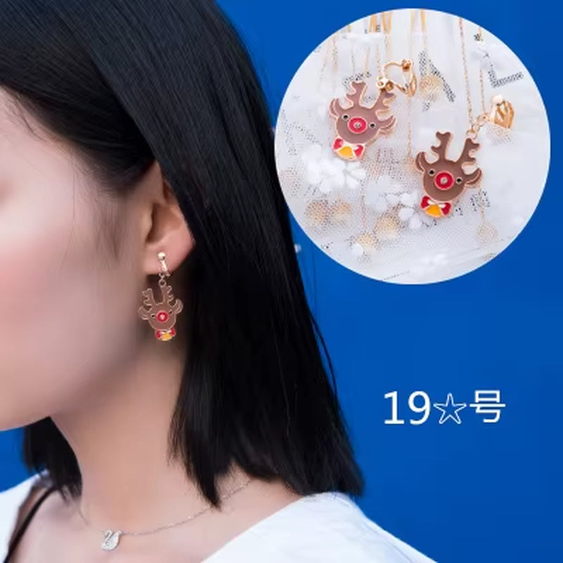 Korea Style Cute Clip on Earrings Non Pierced Earrings for Kids Party Charm Ear Cuffs Earrings No Hole Earrings New