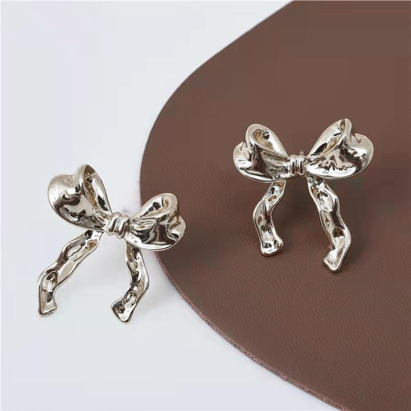 Bow Earrings Simple Style Fashionable and Versatile Earrings