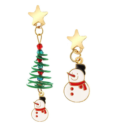 1 Pair Christmas Dangle Earrings Christmas Bell Light Bulbs Hoop Earrings Christmas Tree Earrings for Women Girls Xmas Part Gift