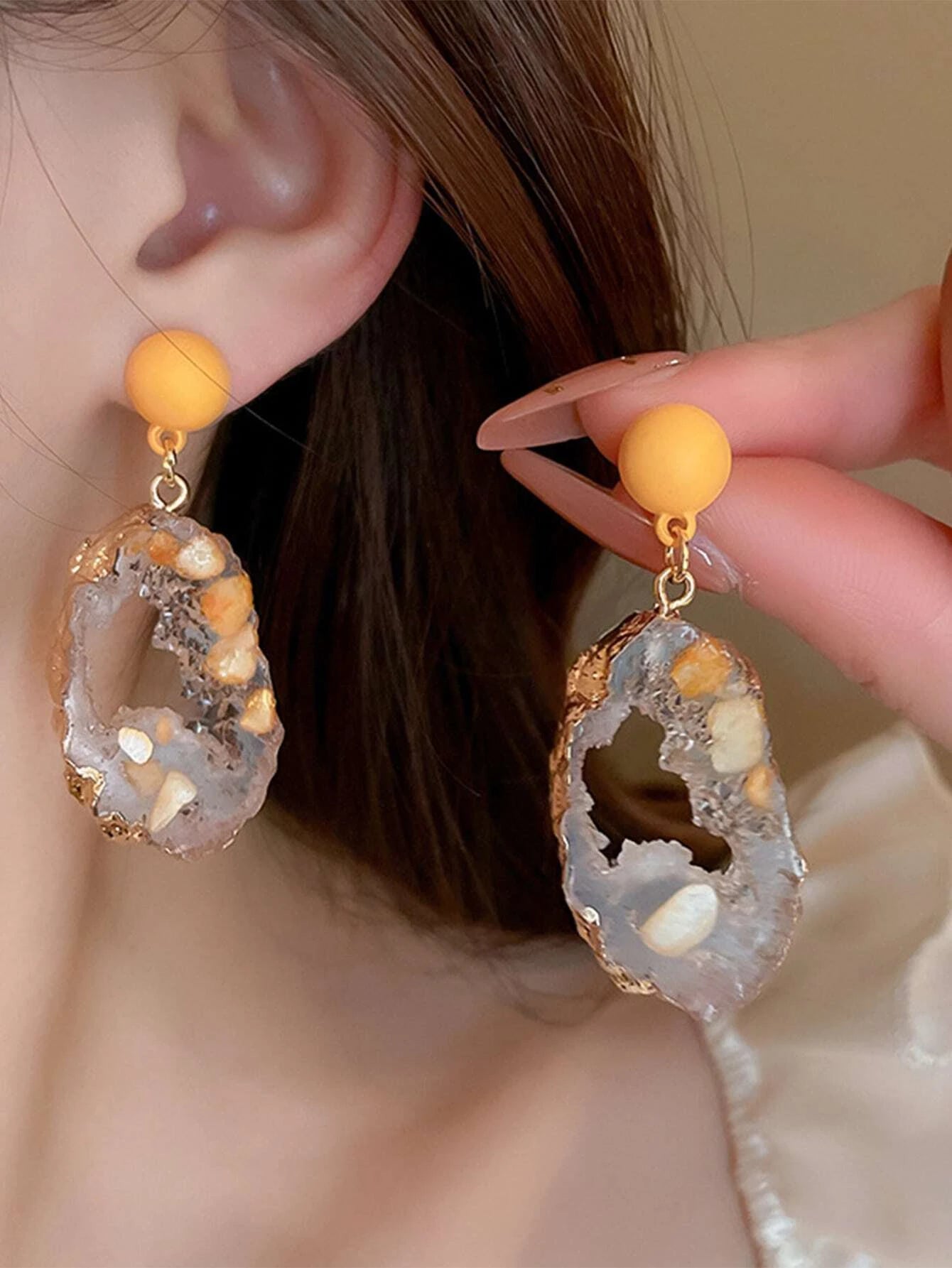 Andkiss Resin Drop Earrings