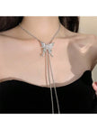 1Pc Geometric Charm Y Lariat Necklace, Stainless Steel Jewelry