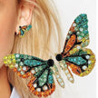 Fairy Sweet Fashion Retro Earrings Butterfly Diamond Stud Earrings Princess Earrings Woman