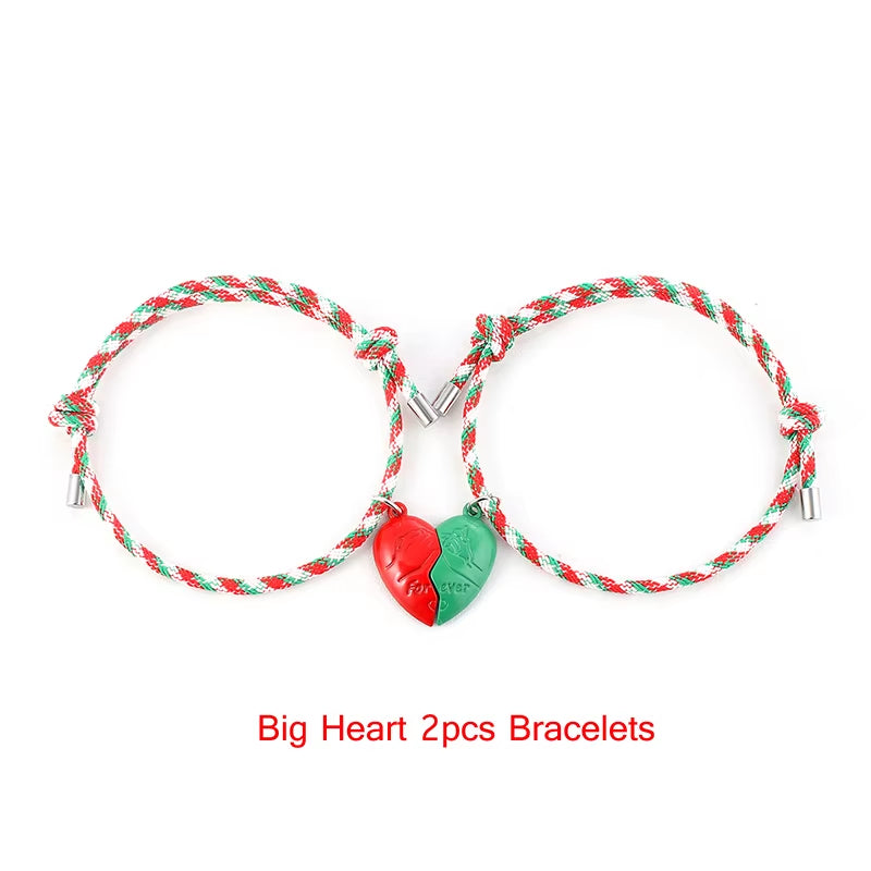 Vicky-Home Christmas Bracelet Gift Jewelry for Women Girls Kids Jingle Bell Beaded Bracelets Adjustable Charm Bangle