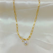 Cross Chain Pearl Necklace