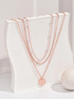 2Pcs Multi-Layer Faux Pearl round Disc Necklace (Random Pearl Quantity, Not Fixed)