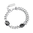 Blue & Black Crystal Titanium Steel Bracelet