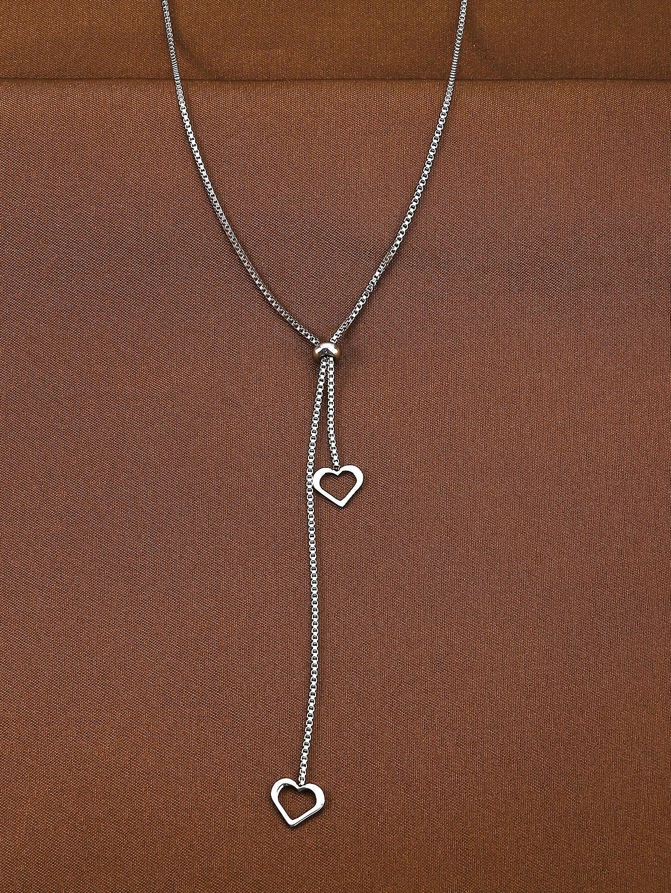 1Pc Geometric Charm Y Lariat Necklace, Stainless Steel Jewelry