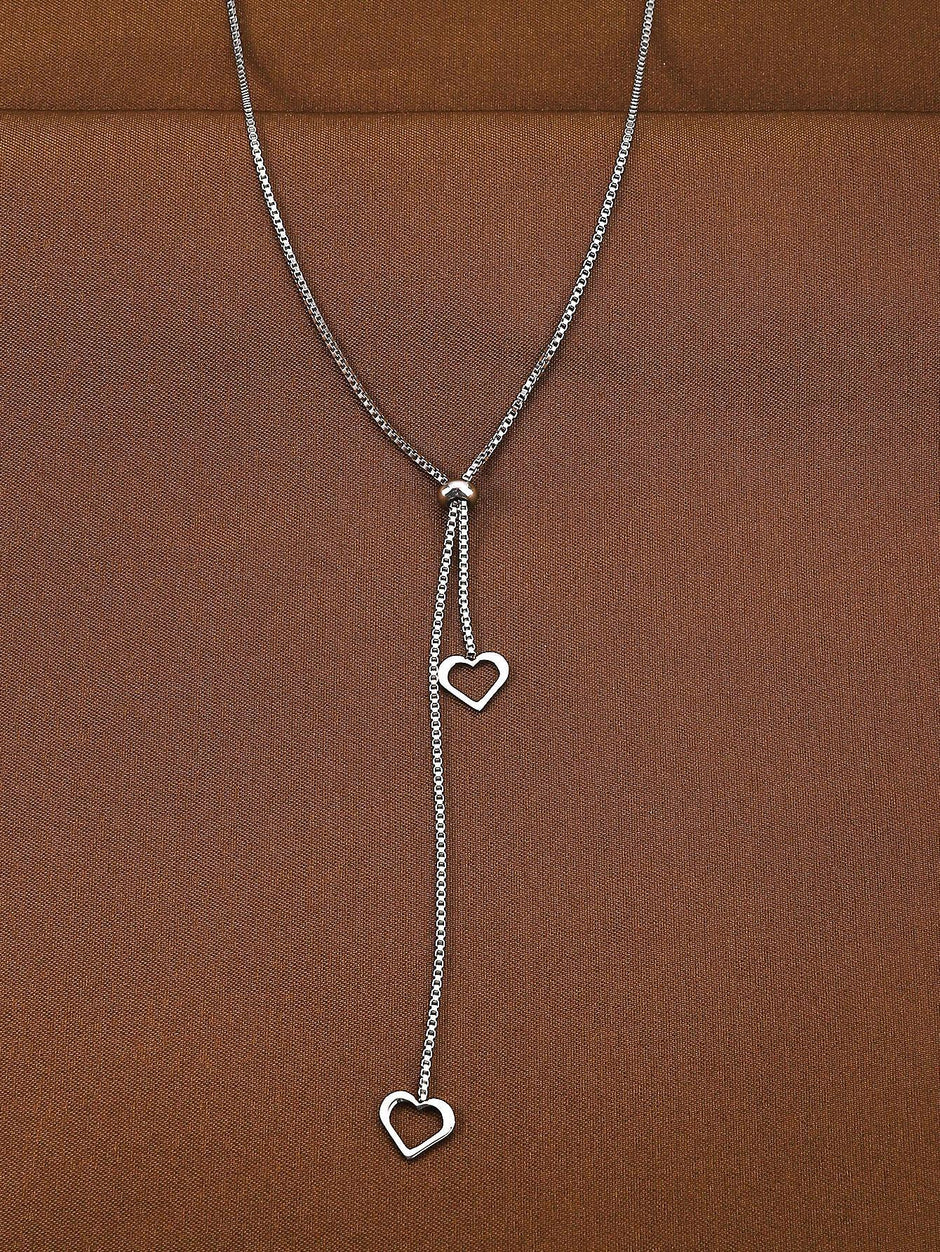 1Pc Geometric Charm Y Lariat Necklace, Stainless Steel Jewelry