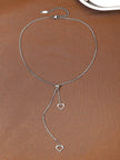 1Pc Geometric Charm Y Lariat Necklace, Stainless Steel Jewelry