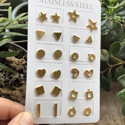 Fashion Statement Earrings 2020 Geometric round Earrings for Women Stainless Steel Earrings Stud Earrings Modern Female Jewelry