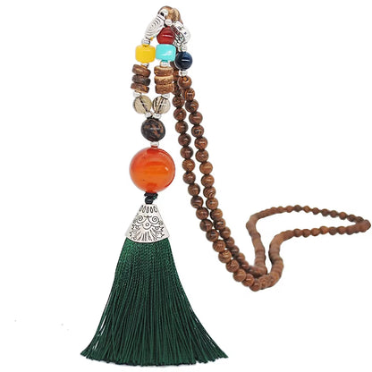 Bohemia Long Necklace Women Long Chain Sweater Chain Ethnic Tassel Necklaces Bijoux Femme Colar Clothing Jewelry Wholesale Bff