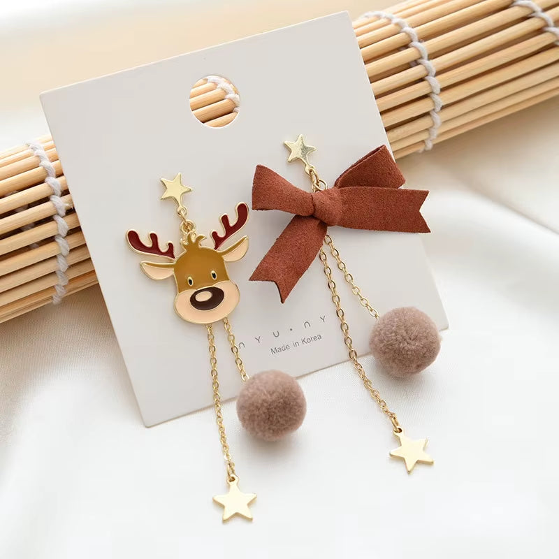 New Trendy Statement Christmas Tree Earrings for Women Santa Claus Snowman Drop Earrings Jewelry Girls Christmas Gifts Wholesale
