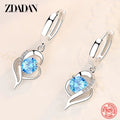 925 Sterling Silver Crystal Zircon Earrings