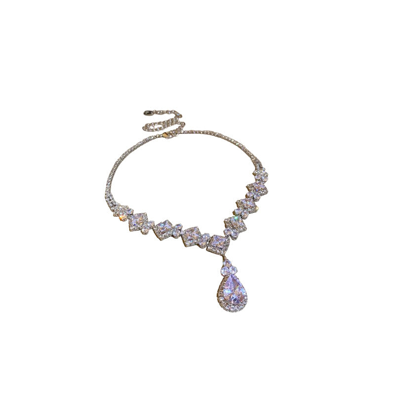 Zircon Diamond Teardrop Jewelry Set