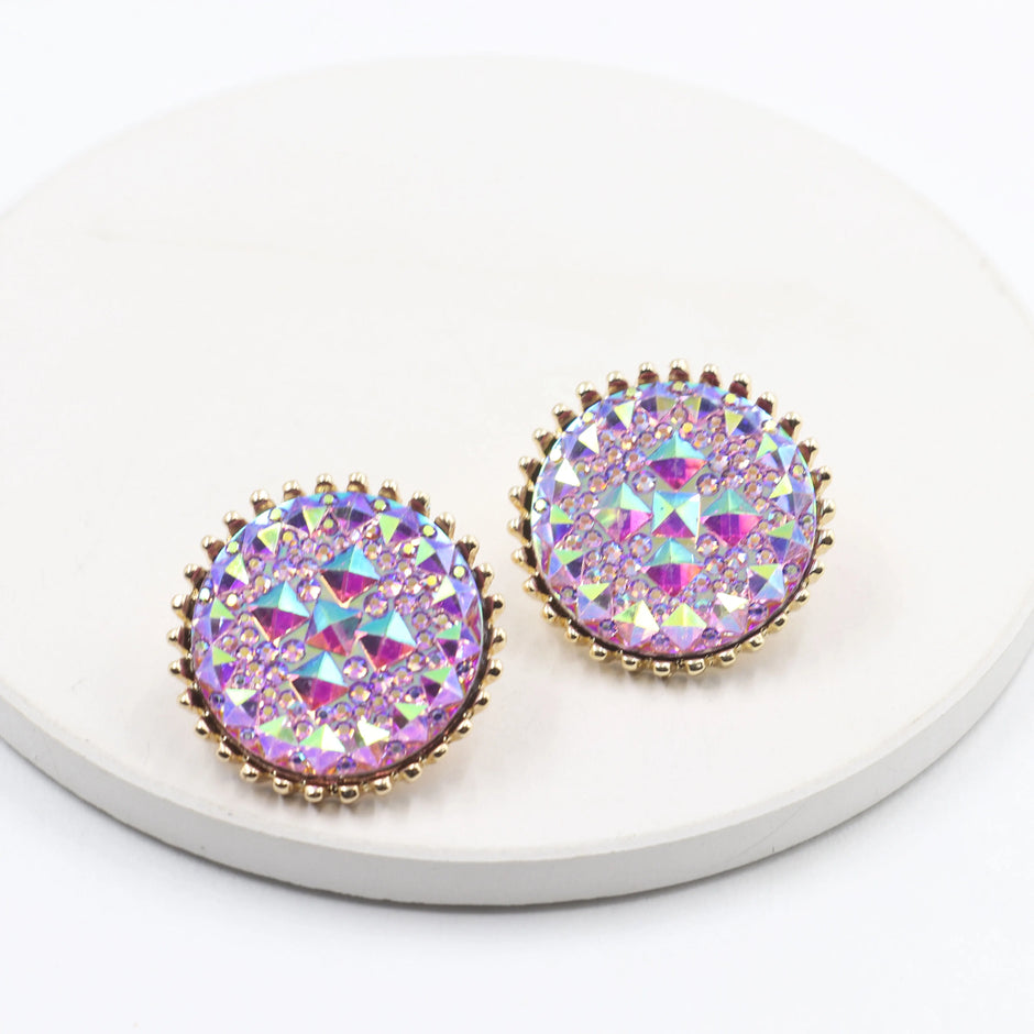 Rhinestone Iridescence Flash Exaggerated Earrings for Women Wedding Party Club Sexy Fashion Jewelry Accessories Brincos