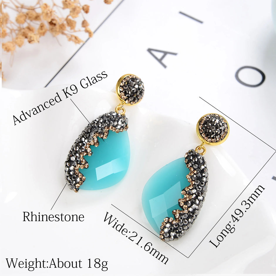 11 Style Luxury Geometric Drop Earrings for Women Girls 2020 Charm Rhinestone Dangle Earring Ladies Wedding Jewelry Gifts
