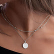 Double Disc Round Bead Necklace