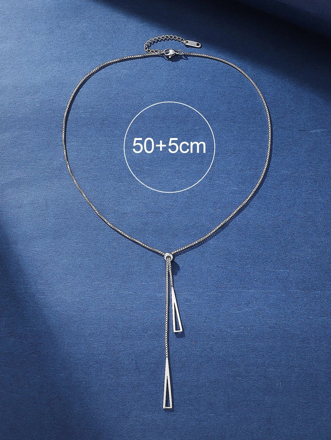1Pc Geometric Charm Y Lariat Necklace, Stainless Steel Jewelry