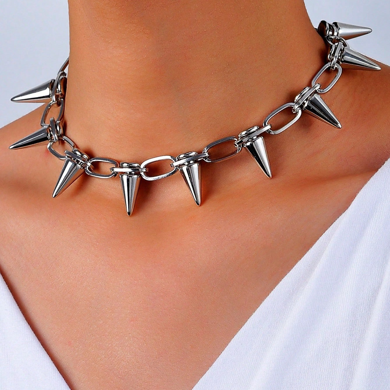 Punk Stud Pendant Necklace