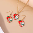 Fashion Christmas Necklace Earrings Jewelry Set for Women Christmas Tree Hat Deer Necklace Girls Party Festival Jewelry Gifts
